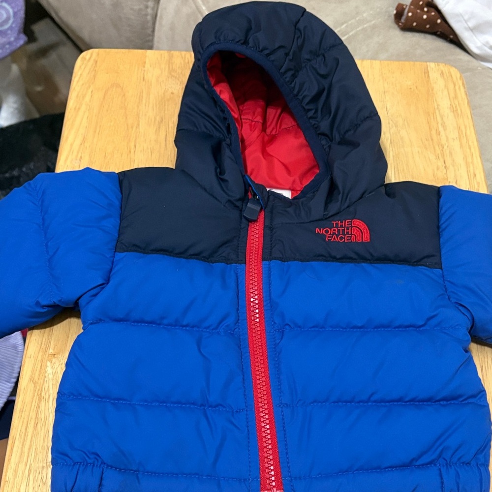 The North Face Black and Blue Hooded Jacket